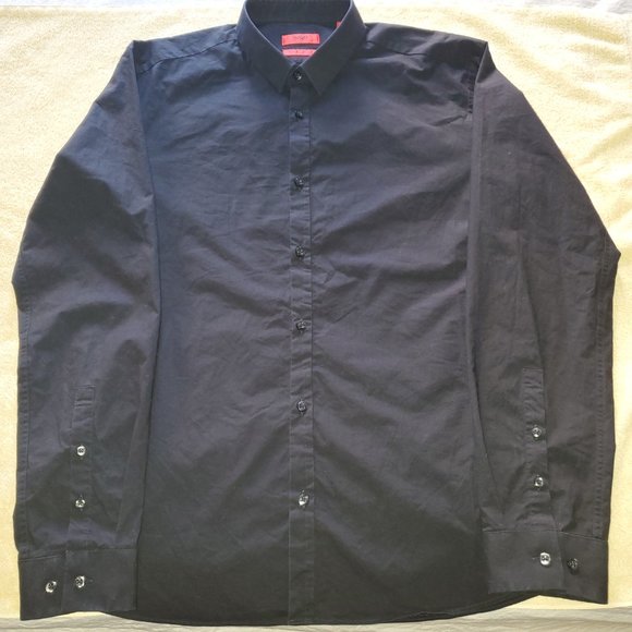 Black Extra-Slim Long Sleeve Shirt - Picture 1 of 3